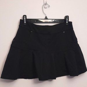Twik Black Cotton Mini Swing Skirt Pockets in front and back. Size Small